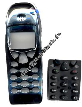 Oberschale für Nokia 6110 Chrom  plus Tastenmatte schwarz Zubehöroberschale nicht original (cover)