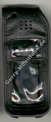 Ledertasche schwarz mit Grtelclip AEG 9050