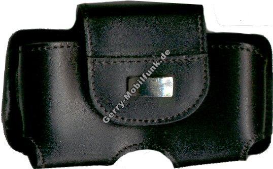 Ledertasche schwarz quer fr Motorola V70 Klettverschlu Hardbox Premium Quertasche