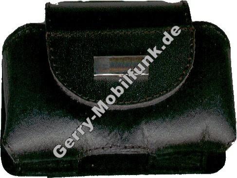 Ledertasche schwarz quer fr Samsung A110 A800