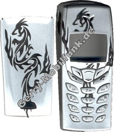 Gravur-Cover für Nokia 6510 Drache Silber keine originale Oberschale