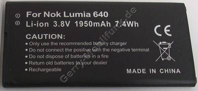 Akku Microsoft Lumia 640 ( DS ) 3,8Volt 1950mAh 7,4 Wh Zubehörakku vom Markenhersteller