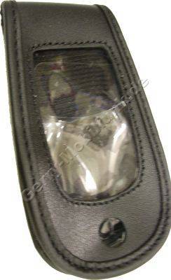 Ledertasche schwarz mit Gürtelclip Motorola MPX-200