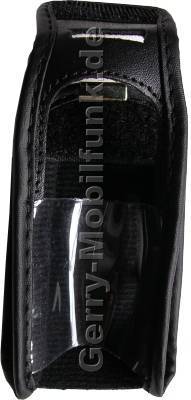 Ledertasche schwarz mit Gürtelclip Samsung E810