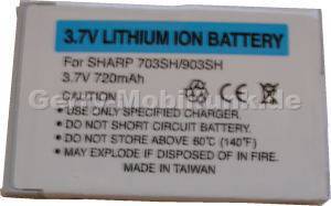 Akku fr Sharp 903SH LiIon 720mAh 3,6Volt 4,4mm