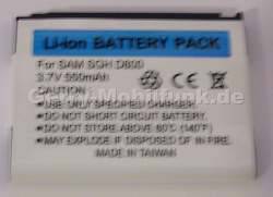 Akku Samsung SGH D800 (entspricht BST5268BECSTD) Li-Ion 3,6V 550mAh