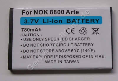 Akku Nokia 6212 classic Li-Ion 780mAh 4,8mm Akku vom Markenhersteller mit 12 Monaten Garantie, nicht original Nokia (entspricht BL-4U)