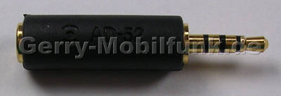 AD-52 original Nokia Headset Adapter, 4 poliger Audio Adapter von 3,5mm Buchse auf 2,5mm Klinkenstecker