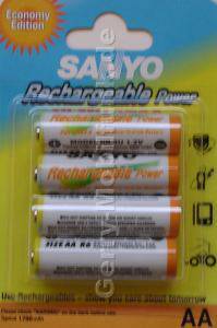 4 x Akku NiMH 1700mAh im Blister Sanyo ( Mignon, AA, R6)