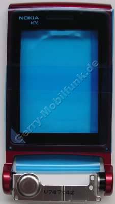 Unterschale Klappe rot Nokia N76 original B-Cover incl. groer Displayscheibe und Schanier