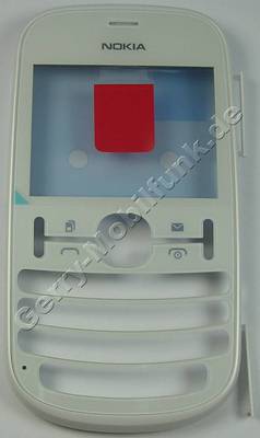 Oberschale weiss Nokia Asha 200 original A-Cover mit Displayscheibe pearl white