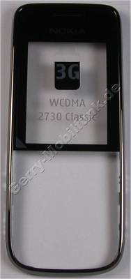 Oberschale chrom Nokia 2730 classic original A-Cover incl. Displayscheibe dark chrome