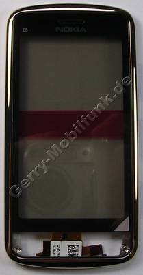 Oberschale mit Touchpanel gold Nokia C6-01 original A-Cover mit Displayscheibe, Touchscreen, Lautsprecher, Ohrlautsprecher