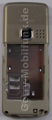 Unterschale gold Nokia 6300 original, B-Cover Gehusetrger incl. Lade-Konnektor, Mikrofon, Simkartenhalten, Infrarotfenster und Kamerascheibe