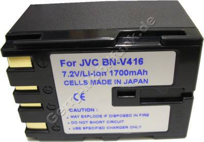 Akku JVC DV3000 Daten: 2200mAh 7,2V LiIon 39,4mm dunkelblau (Zubehrakku vom Markenhersteller)