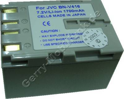 Akku JVC DVL567 Daten: 1700mAh 7,2V LiIon 39,4mm silber-champagner (Zubehrakku vom Markenhersteller)