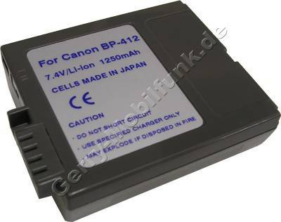 Akku CANON BP-412 MV-3 MV-3i MV-3MC MV-3iMC Daten: Li-ion 7,4V 1500 mAh, grau (Zubeh�rakku vom Markenhersteller)