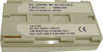 Akku CANON V50HI BP-915 Daten: Li-Ion 7,2V  1850 mAh, silber 20,5mm (Zubehrakku vom Markenhersteller)