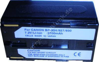 Akku CANON ES7000 BP-930 Daten: Li-Ion 7,2V 3700 mAh, schwarz 40mm (Zubehrakku vom Markenhersteller)