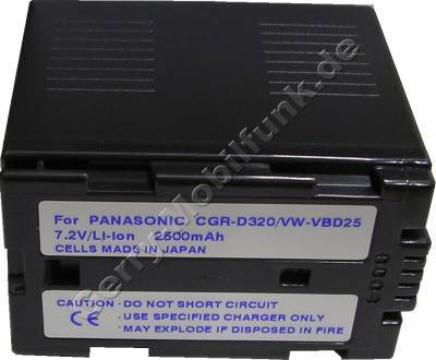 Akku PANASONIC NV-DS29 Daten: LiIon 7,2V 3000mAh 53,3mm dunkelgrau (Zubehrakku vom Markenhersteller)