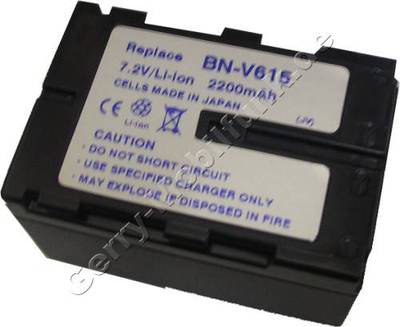 Akku JVC BN-V615 dunkelgrau Daten: 2200mAh 7,4V LiIon 36,5mm (Zubehörakku vom Markenhersteller)