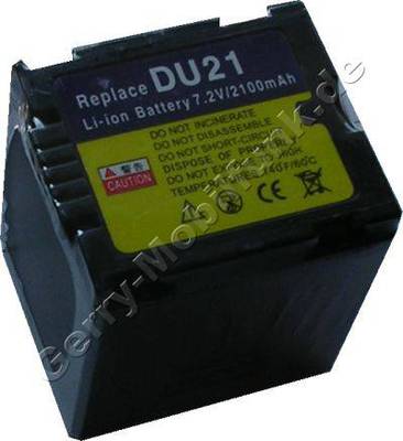 Akku PANASONIC CGA-DU21E CGA-DU1B NV-GS10 NV-GS30 NV-GS50 NV-GS70 Daten: LiIon 7,4V 2040mAh 41,6mm dunkelgrau (Zubehrakku vom Markenhersteller)