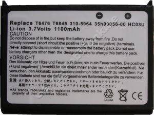 Akku fr Dell Axim X50 (P/N 310-5964, 35h00056-00, HC03U, T6476 T6845, P/N-310-5965 P/N-451-10200 EHDE005SO1 U6192) LiIon 3,7V 1100mAh 6,5mm dick ca.26g (Akku vom Markenhersteller, nicht original)