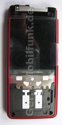 Display mit Cover red SonyEricsson C902i original red LCD - bereits vormontiert in den roten Gehusetrger, Ersatzdisplay, Farbdisplay, Displaymodul mit Displayscheibe und Sensorflexkabel fr die Tasten neben dem Display