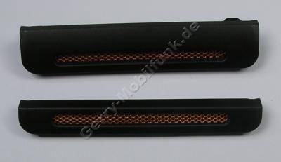 Blenden schwarz SonyEricsson W595i Top-Cover  plus  Bottom-Cover Cap lava black, Zierblenden oben und unten