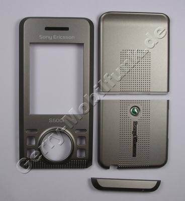 Oberschalen SET silber SonyEricsson S500i Cover-Set 4 Teilig, Oberschale Schieber, Akkufachdeckel, Antennenabdeckung, Tastaturdeko