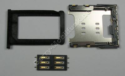 3er Set Simkartenhalter, Simkartenleser, Simkartenfach schwarz Apple iPhone 3Gs Kartenfach black mit Blechahalterung und Kartenleser